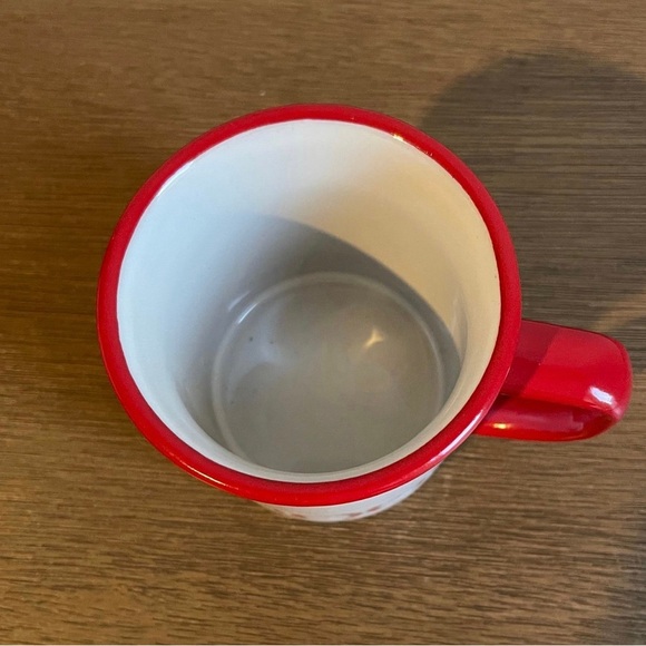 Hearth & Hand 9.5oz Fair Isle Stripe Stoneware Christmas Mug Cream/Red - Picture 4 of 5